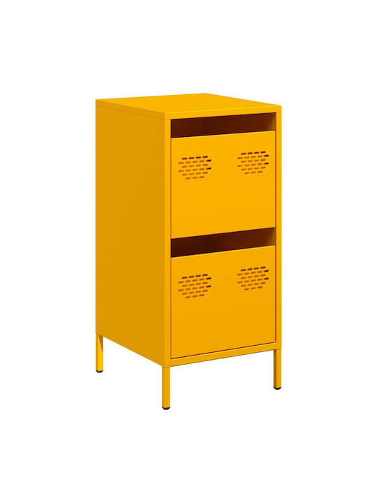 Sideboard Cabinet made of Metal with Drawers Mustard 35x39x73.5cm
