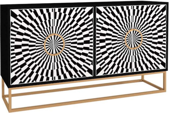 Μπουφές Gradel Ξύλινος Μαύρος 150x35x83.6cm