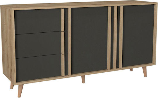 Sideboard Andros Holz Natur / Anthrazit 160x45x85cm Sideboard Andros Holz Natur / Anthrazit 160x45x85cm