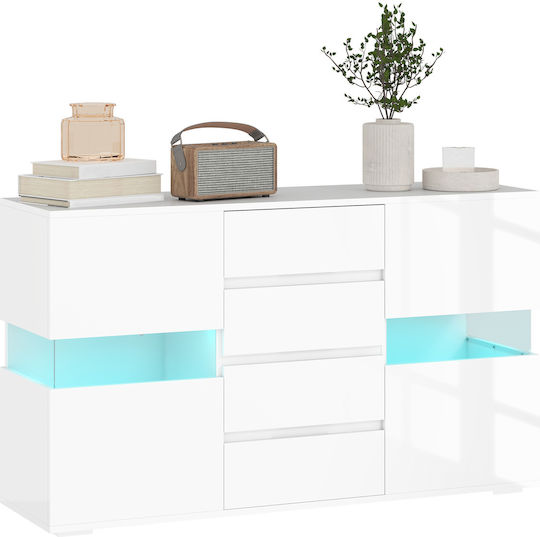 Μπουφές Ξύλινος με Συρτάρια Λευκό 120x34x70cm Μπουφές Ξύλινος με Συρτάρια Λευκό 120x34x70cm