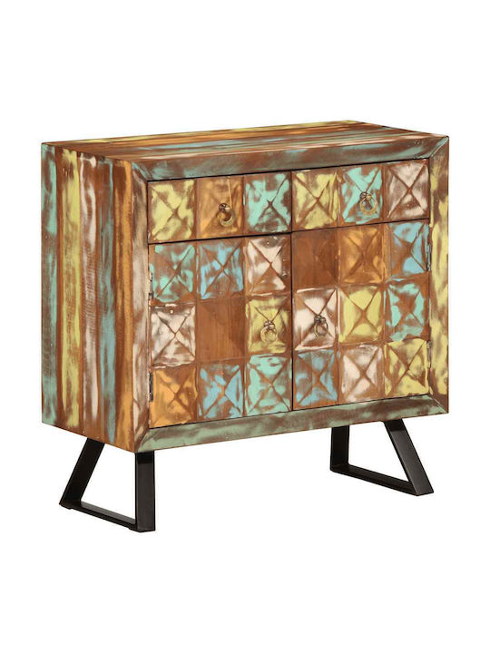 Sideboard made of Solid Wood & Metal with Drawers Colorful 70x35x70cm