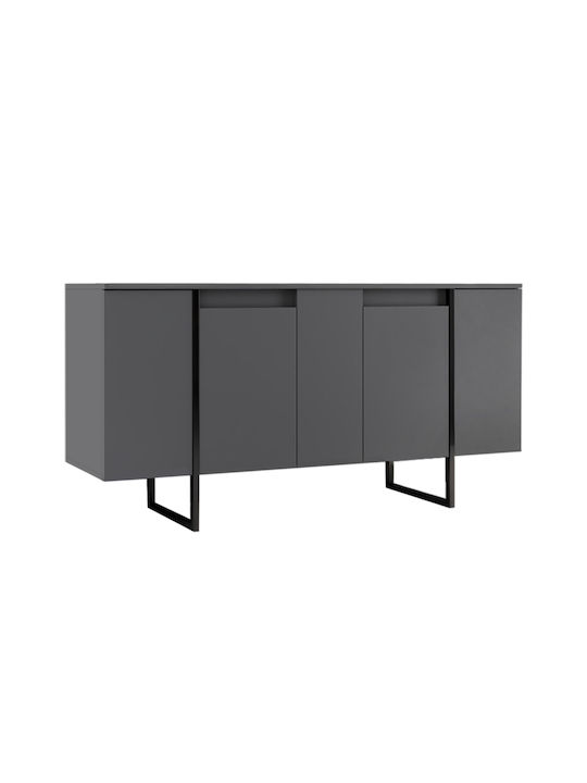 Μπουφές Luxe Ξύλινος Ανθρακί 160x35x80cm