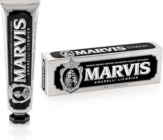 Marvis Amarelli Licorice Mint Οδοντόκρεμα για Ουλίτιδα , Πλάκα & Τερηδόνα 85ml