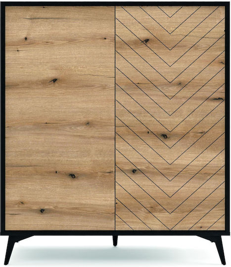 Μπουφές Diamond Ξύλινος Ανθρακί 104x39x119cm