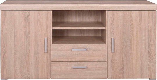 Μπουφές Damis Ξύλινος με Συρτάρια Δρυς 164x45x80cm