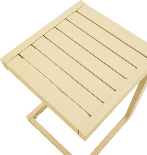 Garten- und Terrassentisch für kleine Räume Aluminium Aether Cappuccino 37,5x36,5x53cm
