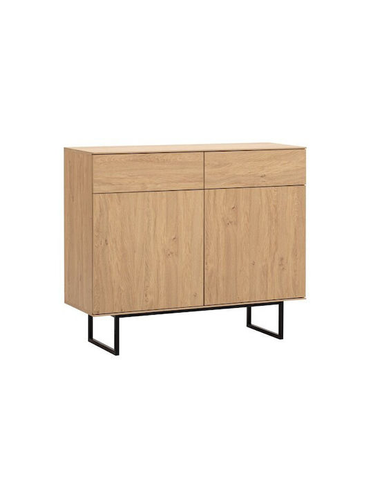Sideboard Bentesa 102 made of Wood & Metal with Drawers Oak 40x40x115cm