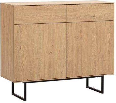 Sideboard Bentesa 102 made of Wood & Metal with Drawers Oak 40x40x115cm