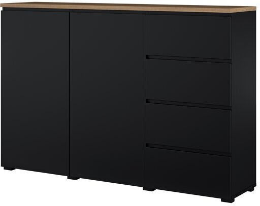 Sideboard Baletu 109 Wooden with Drawers Black 35x35x150cm