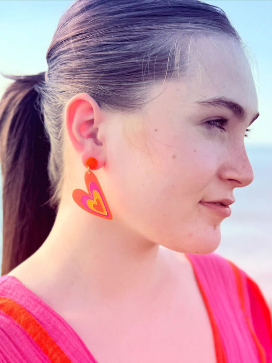 Pink Stories Einzeln Ohrhänger Ring aus Stahl Rosa