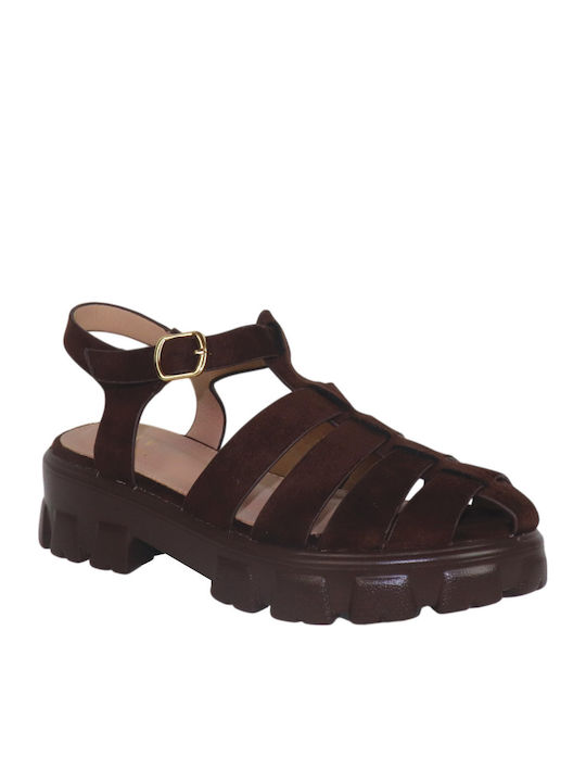 Fabric Brown Sandals