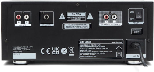 Aiwa Аудиосистема 2.0 MSBTU 500 50W с CD Цифрови Медии Плейър Черен