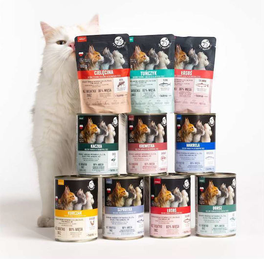 Pet Republic Wet Cat Food for Adult Cats in Cans with Sardine Meat and Fish Grain Free 10x400gr