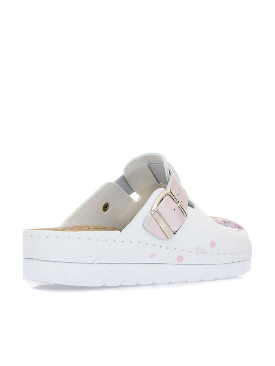 Comfort Way Shoes Γυναικεία Ανατομικά Σαμπό Λευκά