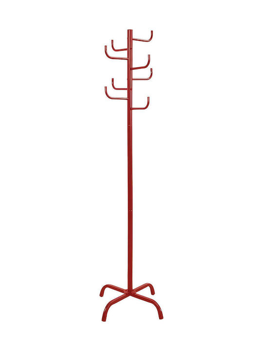 Polihome Metallic Coat Rack Red Bolli 52x52x175cm