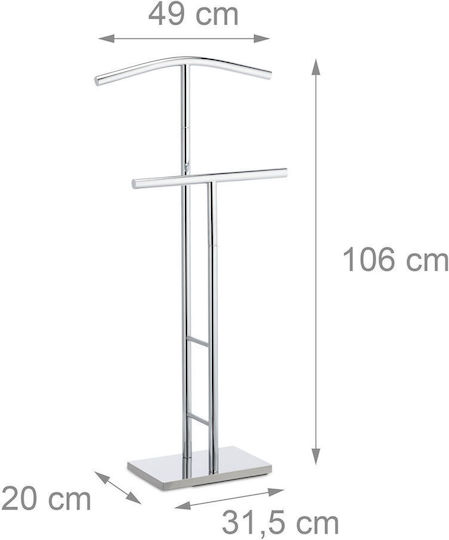 Relaxdays Coat Rack Metal Silver 106 X 49 X 20 Cm Relaxdays Coat Rack Metal Silver 106 X 49 X 20 Cm