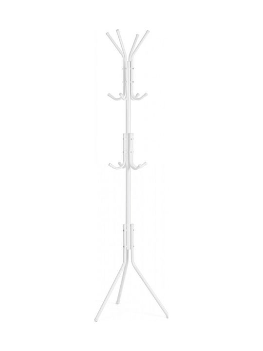 Bizzotto Metallic Coat Rack White 42x42x172cm