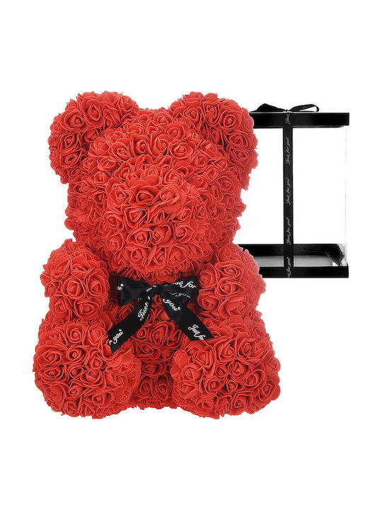 Мече от изкуствени рози Red 40см в кутията Giftland
