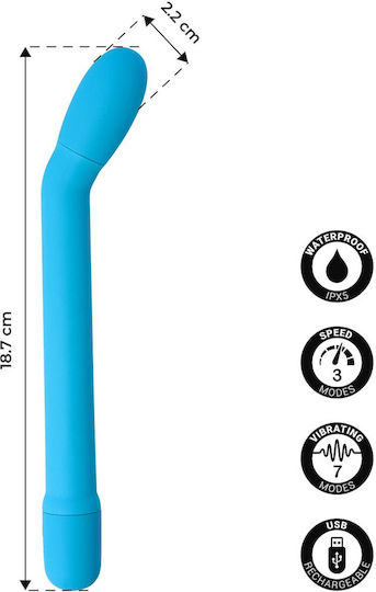 Virgite Caress Vibrator G-Punkt 18,7cm Blau