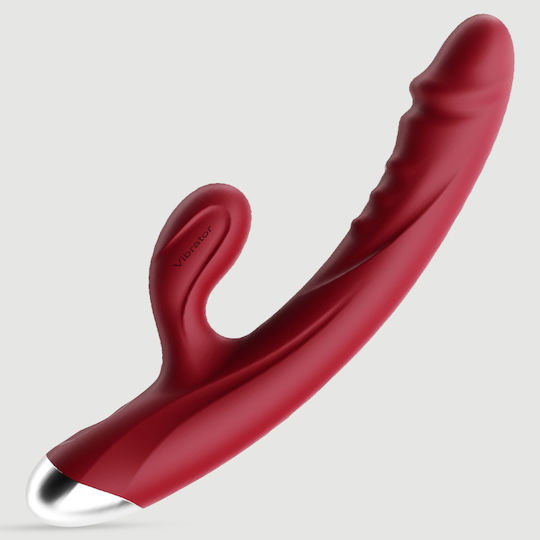 Dicky Dotted & Curved Δονητής Rabbit Κόκκινος