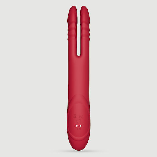 Two Finger Thruster Vibrator Kaninchen Rot
