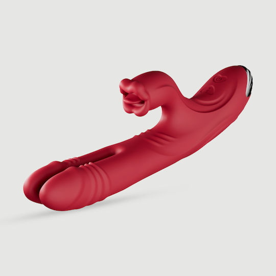 Two Finger Thruster Vibrator Kaninchen Rot