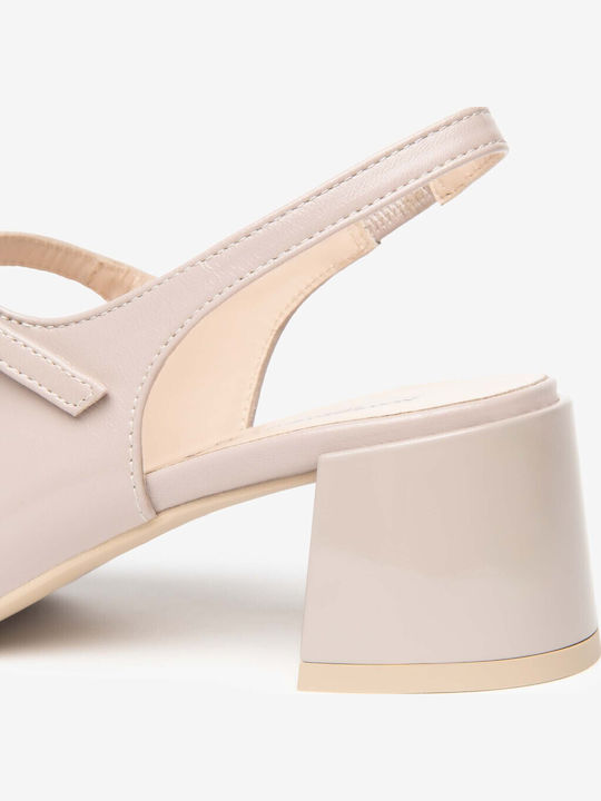 Pantofi Cu Toc Din Piele Roz