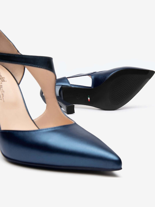 Leather Heels Light Blue