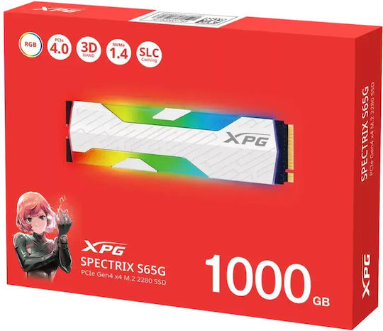 Adata SPECTRIX S65G SSD 1TB Type M.2 with PCI Express 4.0 Connection and Heatsink PS5 Compatible SSPECTRIXS65G-1000G-CI