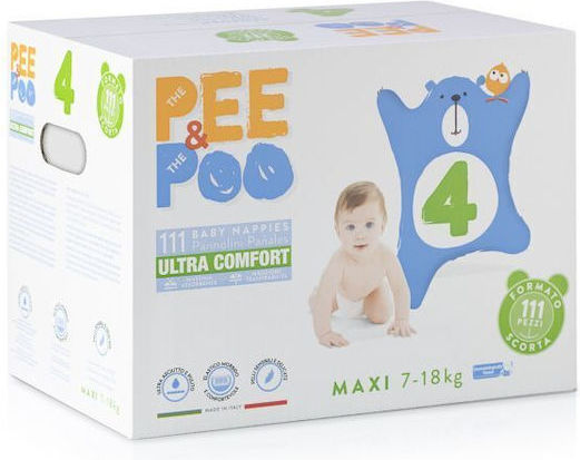 Pee&Poo Памперси с Лента No. 4 за 7-18kg 111 Брой