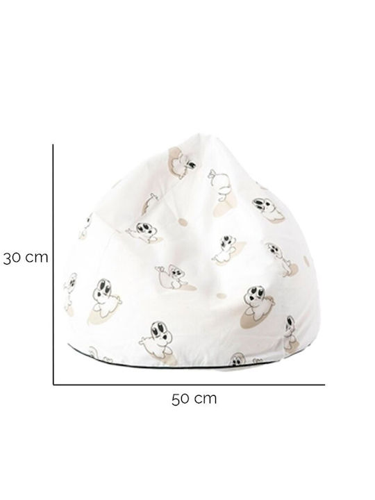 Beanbag Copii Alb 35x50cm