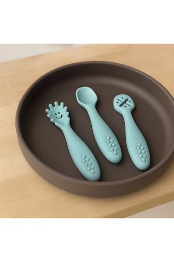 Petite & Mars Set Bebe cu Linguri cu Indicator de Temperatură din Silicon pentru 6+ Luni 3 Bucăți