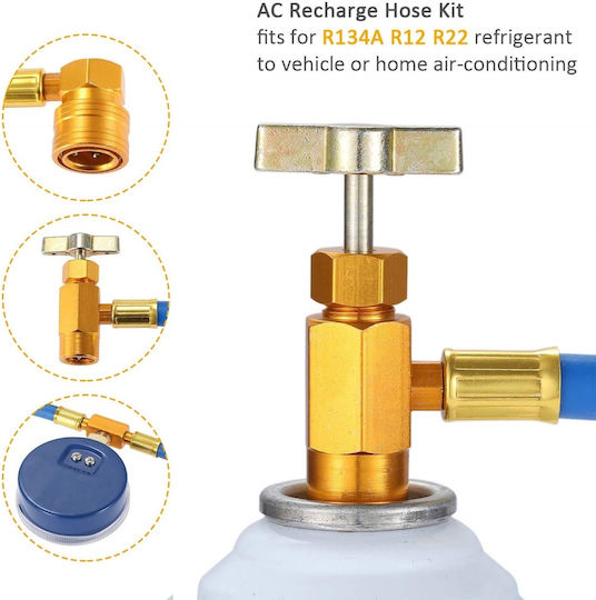 Kit Încărcare Freon Auto Furtun 1/2 Acme Manometru R134a R12 R22 Aer Condiționat Auto Rezidențial