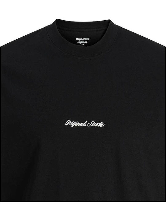 Crew Neck Athletic Blouse Black