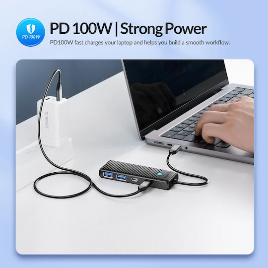 Orico USB Хъб С 4 Порта USB 3.0 С Връзка USB-C / USB-A