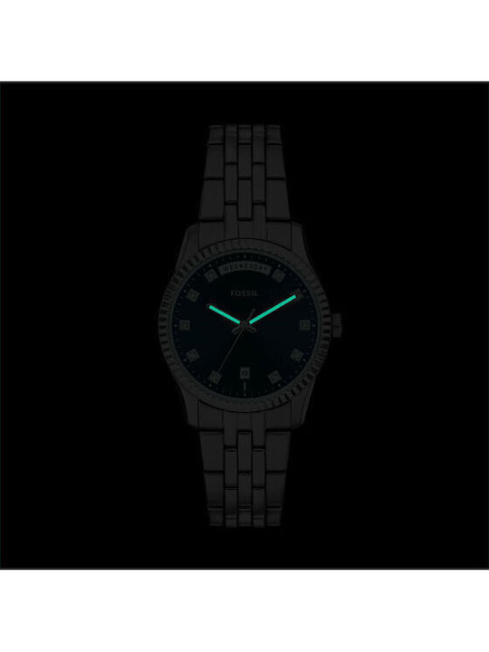 Fossil Scarlette Кварцов Часовник с Метална Верижка