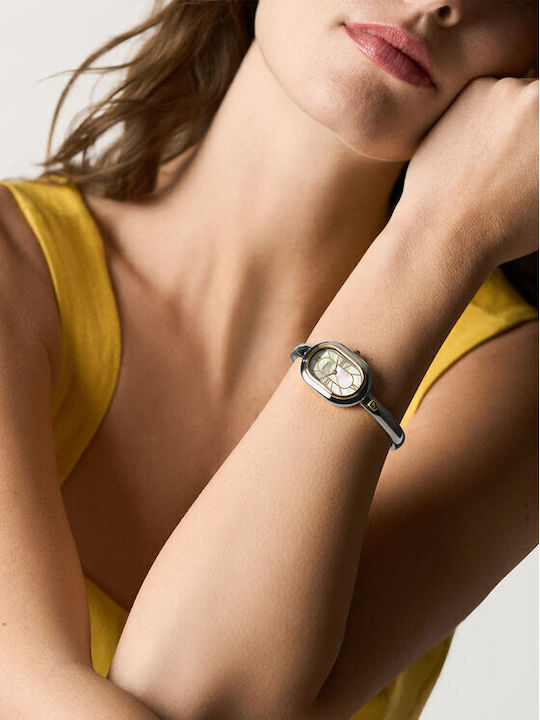 Fossil Womens Battery Watch With Silver Metal Bracelet