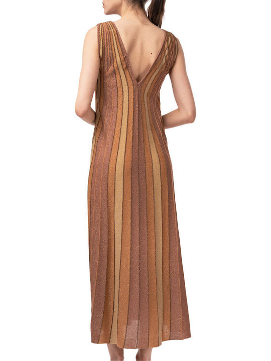 Καλοκαιρινό Maxi Βραδινό Φόρεμα Tan Gold-summer Camel-mocca-bronze