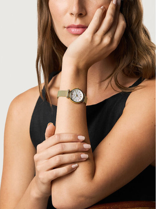 Fossil Carlie Кварцов Часовник с Метална Верижка