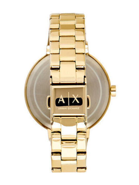 Armani Exchange Γυναικείο Ρολόι 36mm Μπαταρίας με Χρυσό Μεταλλικό Μπρασελέ