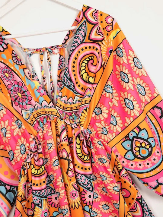 Mehrfarbiges Minikleid Größe XL