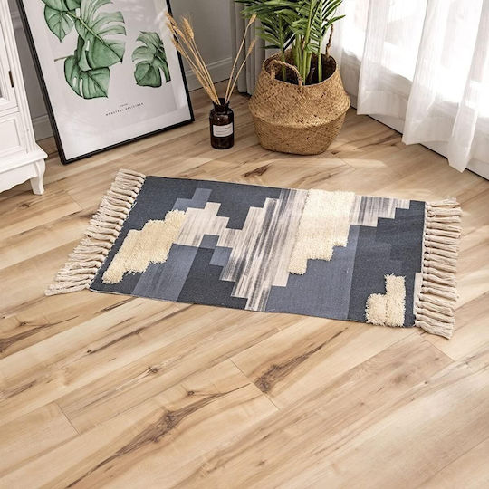 FRIPIA Χαλί Ορθογώνιο Βαμβακερό Μπλε 60x90cm