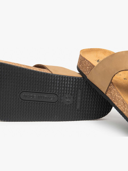 Leder Herrensandalen in Grau Farbe