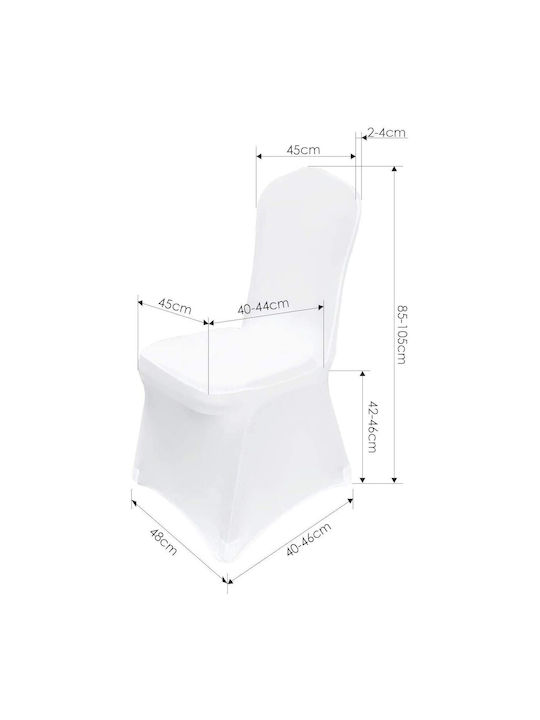 Ελαστικό Κάλυμμα Καρέκλας White 6τμχ