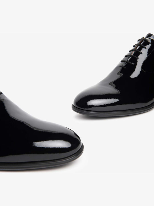 Herrenschuhe aus Lackleder Schwarz