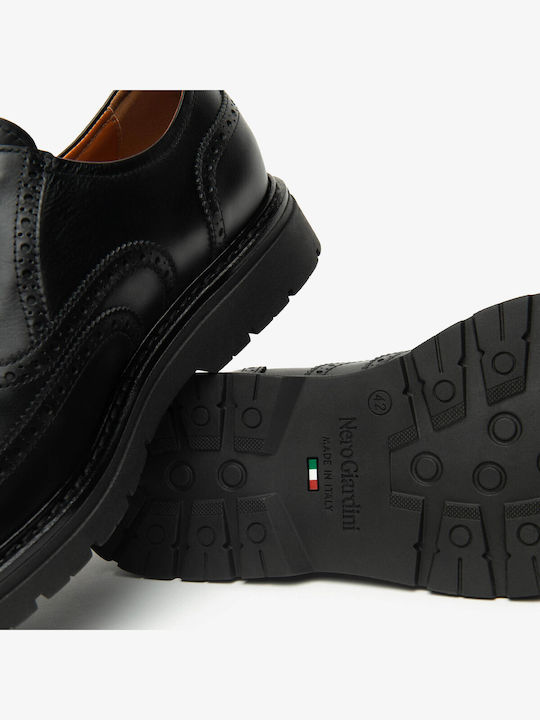 Leder Herren Oxfords Schwarz
