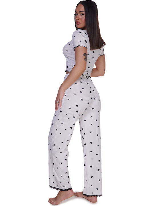 Comfort Summer Women's Pyjama Set White