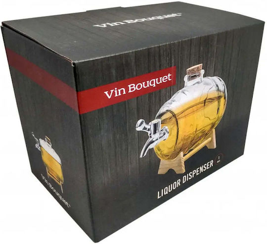 Vin Bouquet Διανεμητής Ποτού Γυάλινος με Βρυσάκι 1lt