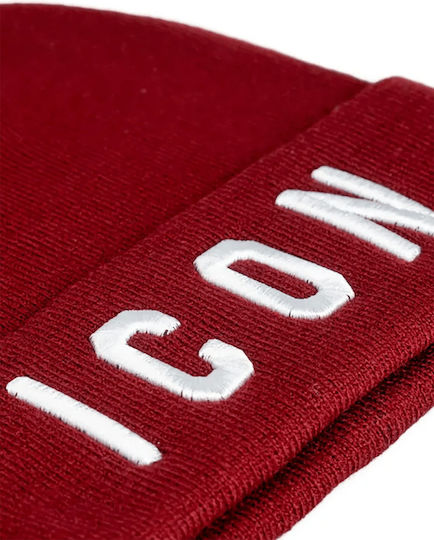 Unisex Beanie Strickmütze in Burgundischer Farbe