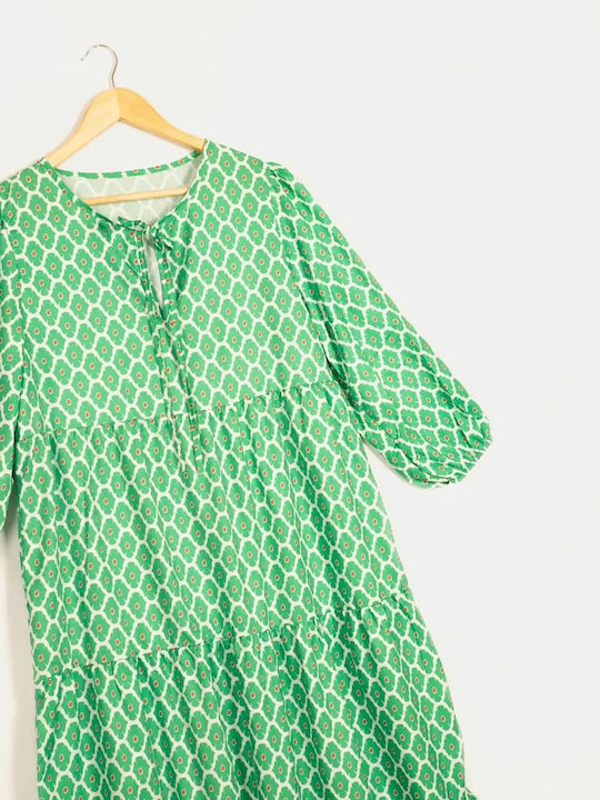 Rochie Maxi Oversize Eșarfă Mărimea 4XL Verde